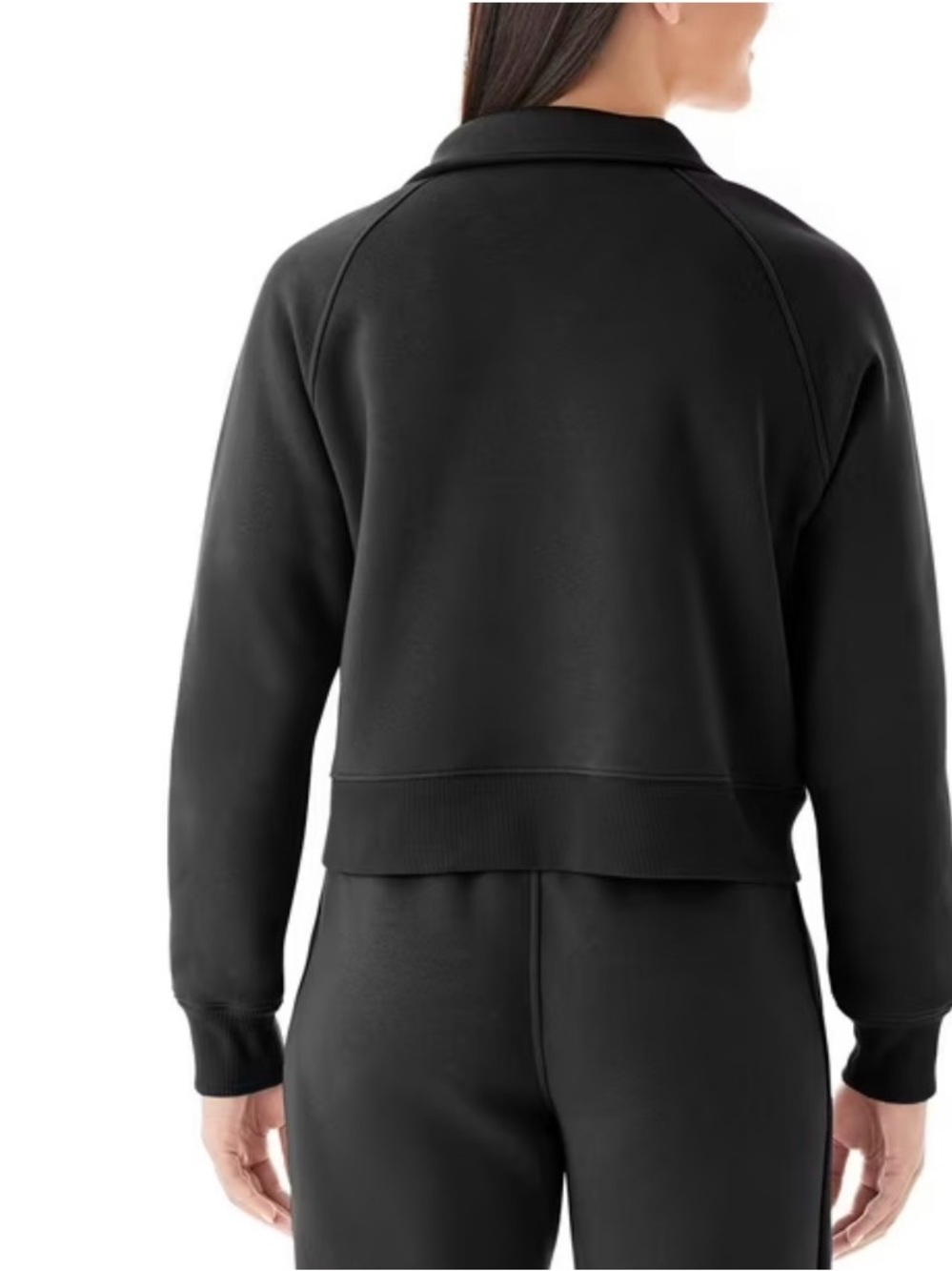 Member's Mark Women's Fleece Half-Zip Cropped Fit Black Pullover Small - Picture 2 of 5